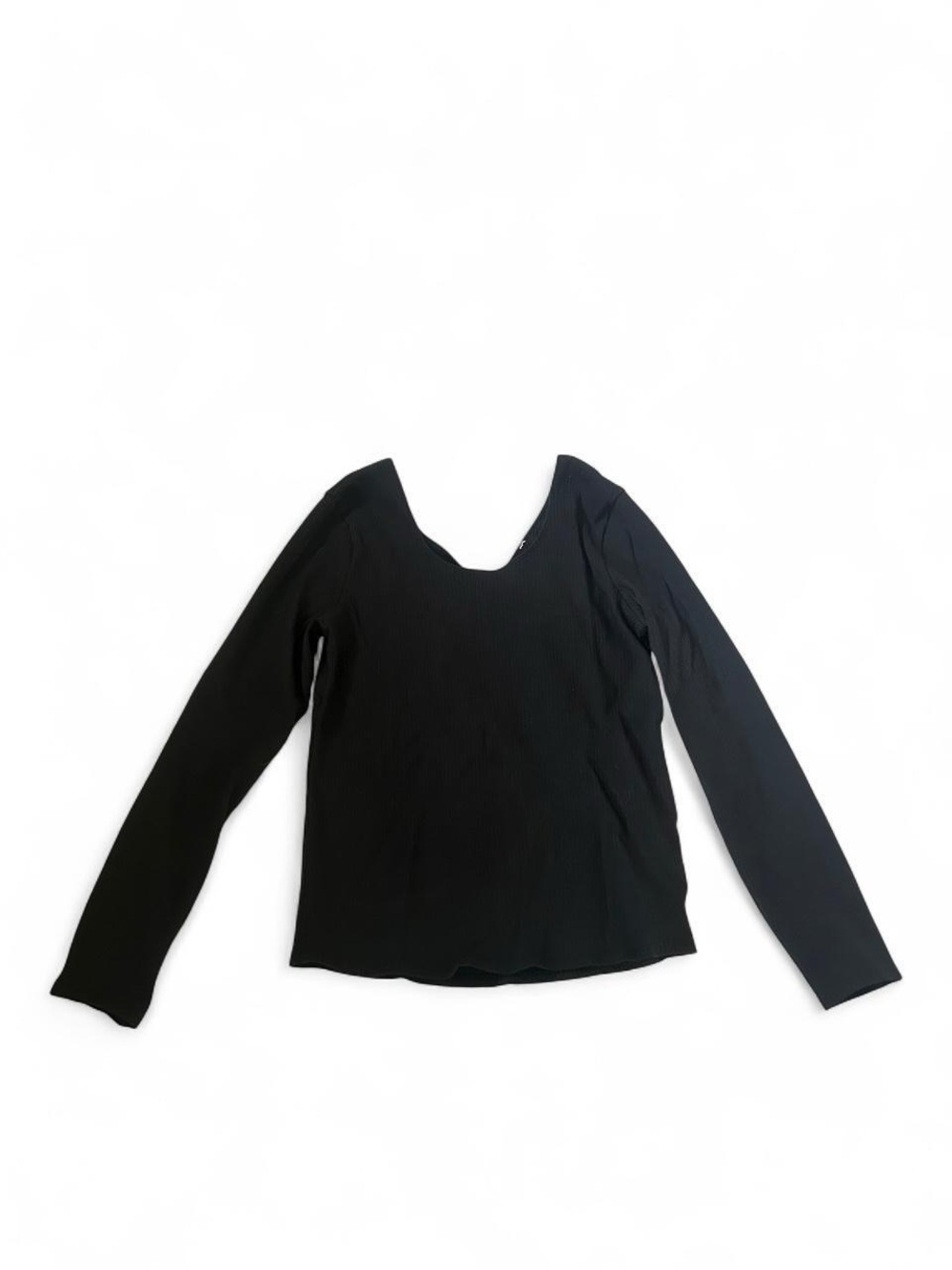 Pact Black Long-Sleeve Scoop Neck Women's Top
